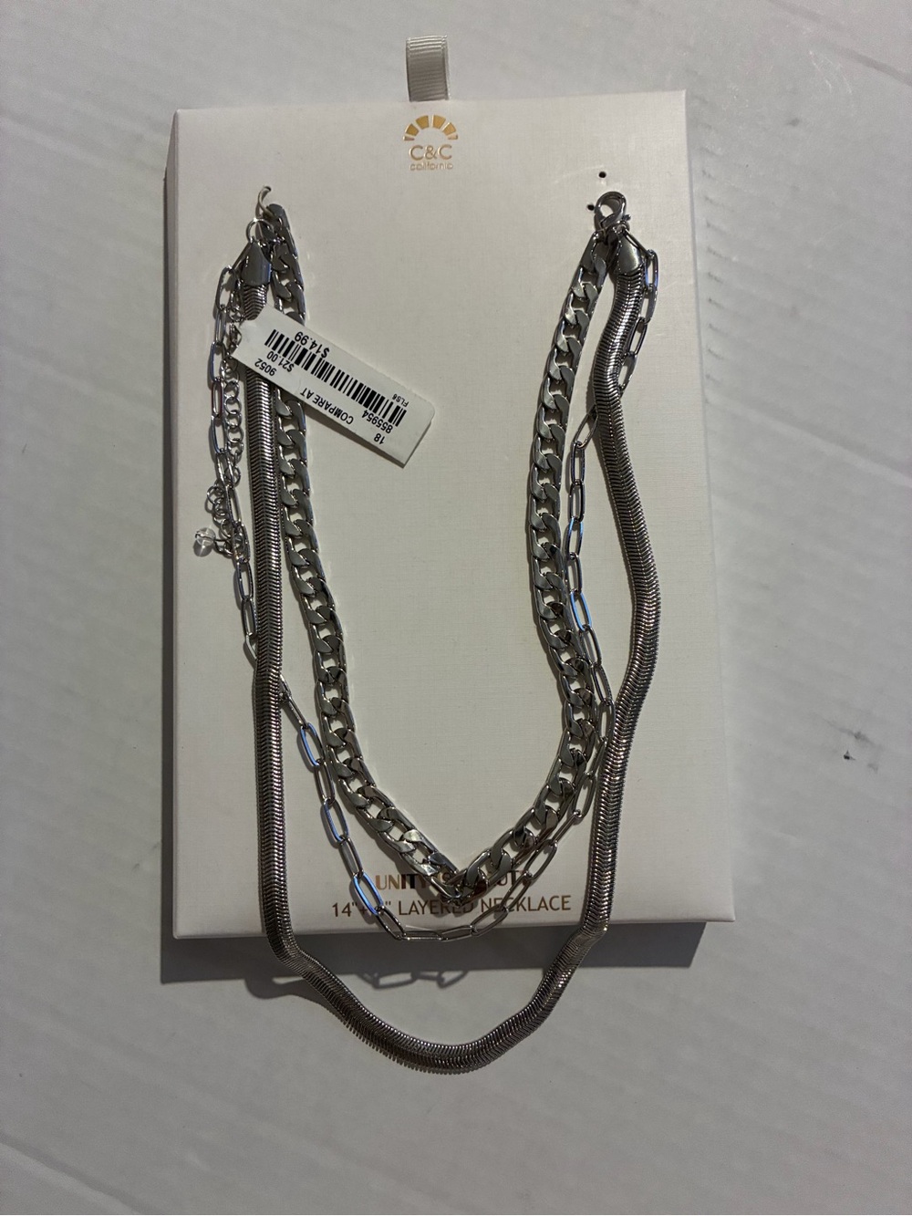 C&C California Silver Multi-Layer Chain Necklace